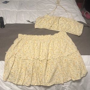 Floral yellow 2pc summer set